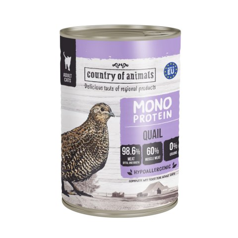 Country of Animals Cat Wet Food Monoprotein Quail 400g