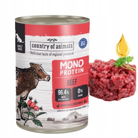 Country of Animals Dog Wet Food Monoprotein Beef 400g NOWY EAN
