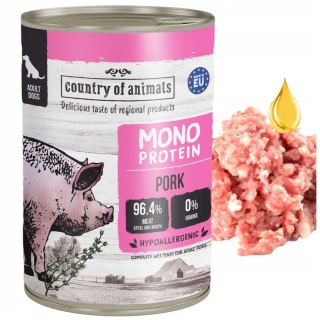Country of Animals Dog Wet Food Monoprotein Pork 400g NOWY EAN