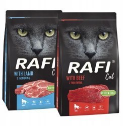 Dolina Noteci Rafi Cat 2x7kg z jagnięciną, z wołowiną Sucha karma dla kota