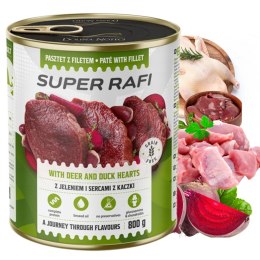 Dolina Noteci Rafi Mokra karma dla psa z jeleniem i sercami z kaczki 800 g