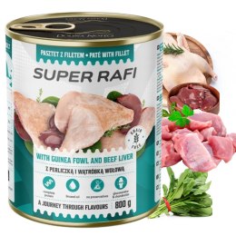 Dolina Noteci Super Rafi Mokra karma dla psa z perliczką i wątróbką wołową 800 g