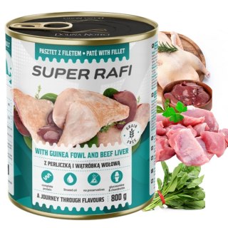 Dolina Noteci Super Rafi Mokra karma dla psa z perliczką i wątróbką wołową 800 g