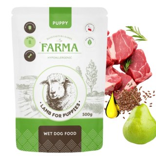 FARMA Manufaktura Jagnięcina Puppy 500g - Saszetka Premium dla Szczeniąt