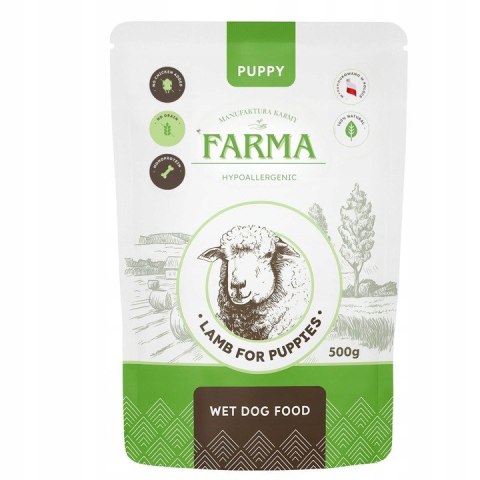 FARMA Manufaktura Jagnięcina Puppy 500g - Saszetka Premium dla Szczeniąt