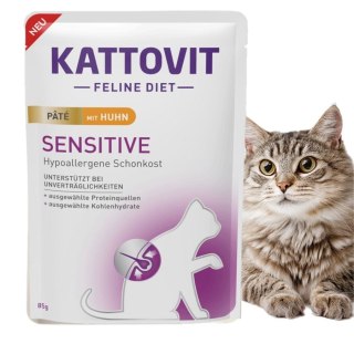 Kattovit Sensitive dla wrażliwych kotów Pate Kurczak w pasztecie 85g