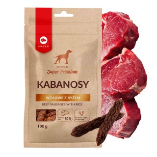 MACED Przysmak dla Psa Smakołyk Naturalne Kabanosy Wołowe z Ryżem 100g