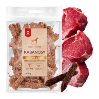 MACED Przysmak dla Psa Smakołyk Naturalne Kabanosy Wołowe z Ryżem 500g
