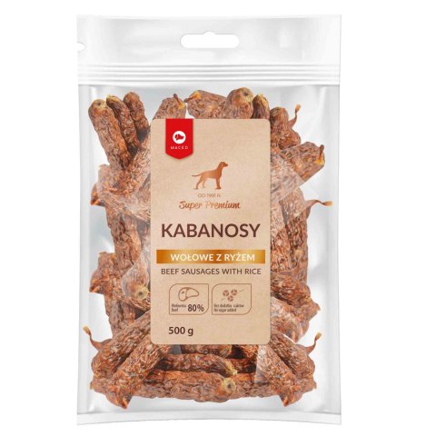 MACED Przysmak dla Psa Smakołyk Naturalne Kabanosy Wołowe z Ryżem 500g