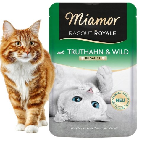 MIAMOR RAGOUT ROYALE - Indyk z Dziczyzną w sosie 100g mokra karma dla kota