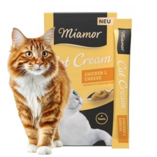 Miamor Cat Cream CHEESE CHICKEN tauryna 6x15g SMAKOŁYK DLA KOTA