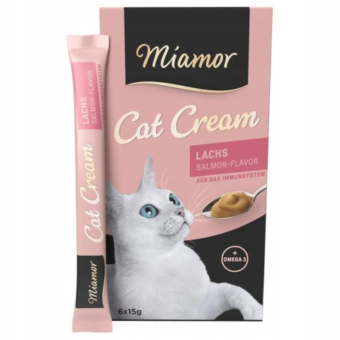 Miamor Cat Snack pasta Omega-3 z łososiem 6 x 15g przysmak sos dla kota