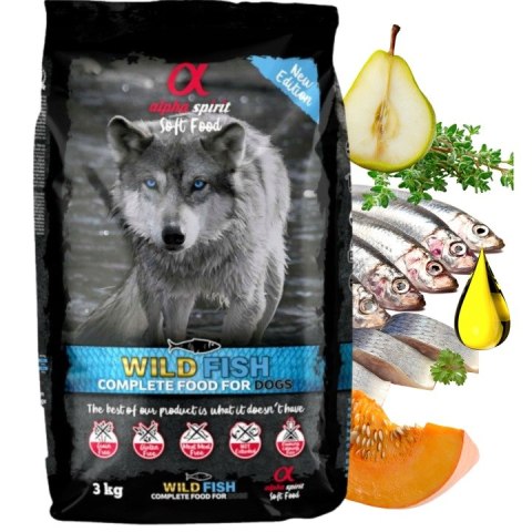 NA WAGĘ ALPHA SPIRIT Wild fish Pełnoporcjowa sucha miękka karma dla psów 3kg