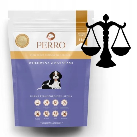 NA WAGĘ PERRO Karma Bezzbożowa Wołowina z Batatami Junior 3kg dla Psa