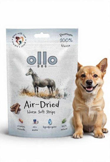 OLLO AIR DRIED 100% HORSE STRIPS 80G