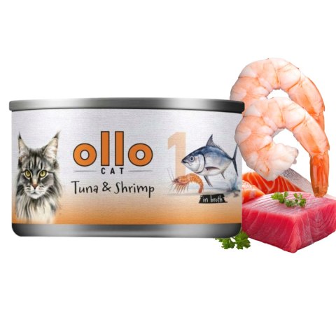 Ollo Cat nr 1 Tuna & Chicken with Shrimp in jelly 70G