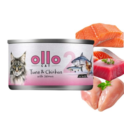 Ollo Cat nr 2 Tuna & Chicken with Salmon in broth