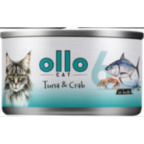Ollo Cat nr 6 Tuna & Crab in broth 70g