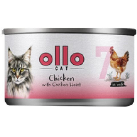 Ollo Cat nr 7 Chicken with Chicken Heart in broth 70g
