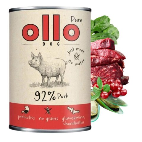 Ollo Pure Wieprzowina 400g mokra karma wysokomięsna dla psa