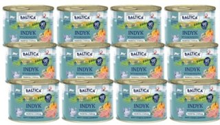 PAKIET Baltica Karma mokra dla kota INDYK monobiałkowa kot dorosły puszka 12X185g