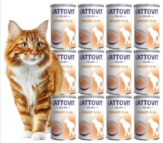 PAKIET Kattovit CAT Feline Urinary Drink Karma mokra z kurczakiem 12X135ml