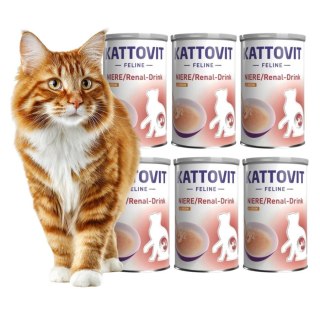 PAKIET Kattovit NIERE RENAL Drink kawałki mięska 6X135ml Kurczak