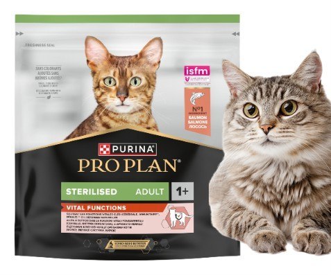 PAKIET PURINA PRO PLAN Sterilised Adult łosoś karma sucha 2X400 g