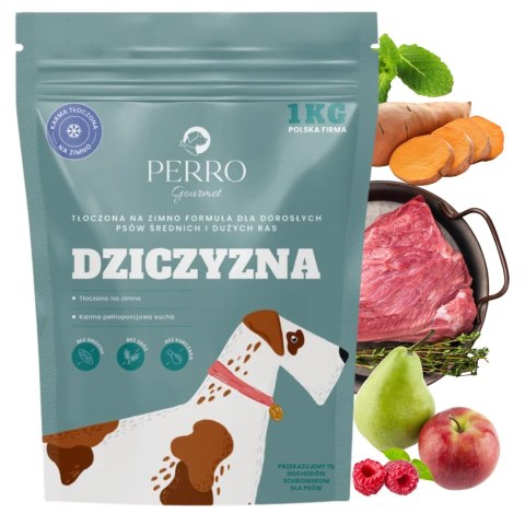PERRO Gourmet Dziczyzna 1kg karma tłoczona na zimno dla psa