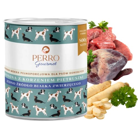 PERRO Gourmet Konina z korzeniem pietruszki dla psów dorosłych 800g