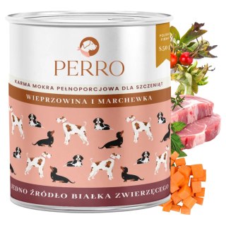 PERRO JUNIOR Wieprzowina i marchewka dla szczeniąt 850g