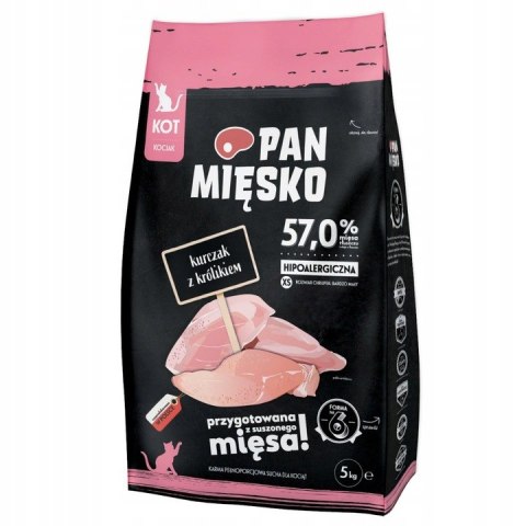Pan Mięsko Kurczak z królikiem dla KOCIĄT 5KG karma sucha