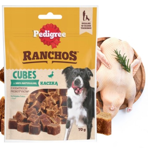 Pedigree Ranchos Cubes z Kaczką 70g Treserki Przysmak Dla Psa