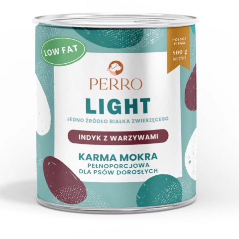 Perro Light Karma mokra Indyk z warzywami dla psów dorosłych 800g