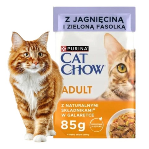Purina Cat Chow Jagnięcina Zielona Fasolka w Galarecie saszetki dla kota