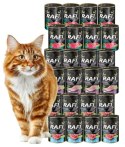 Rafi Cat Sterilised 24x400g MIX 3 smaki królik łosoś jagnięcina karma mokra dla kota
