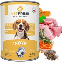 VETPRIME Monoprotein Indyk 400g Karma mokra dla psa bez zbóż