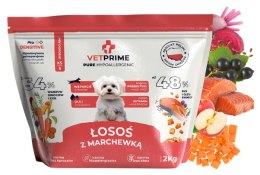VETPRIME PURE HYPOALLERGENIC ŁOSOŚ Z MARCHEWKĄ XS/S 2kg karma dla alergika