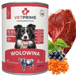 VetPrime Monoprotein Wołowina 400g karma mokra dla psa bez zbóż