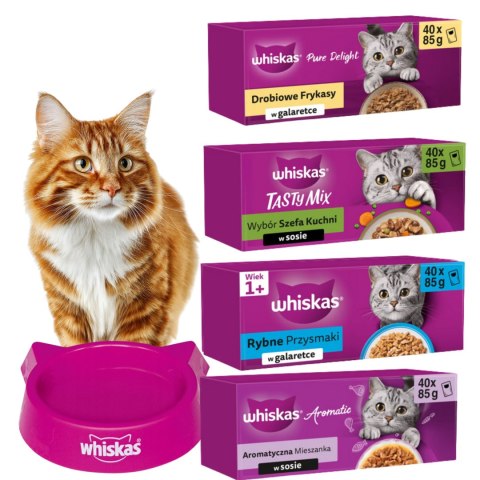 WHISKAS 160X85 SASZETKI DLA KOTA DOROSŁEGO AROMATICA TASTY MIX