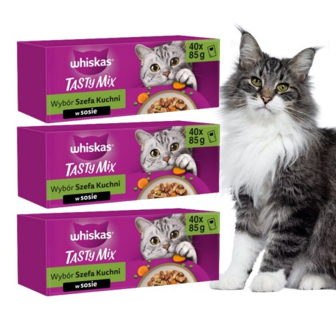 WHISKAS Karma Mokra Dla Kota 120x85g Mix Smaków Saszetki w Sosie