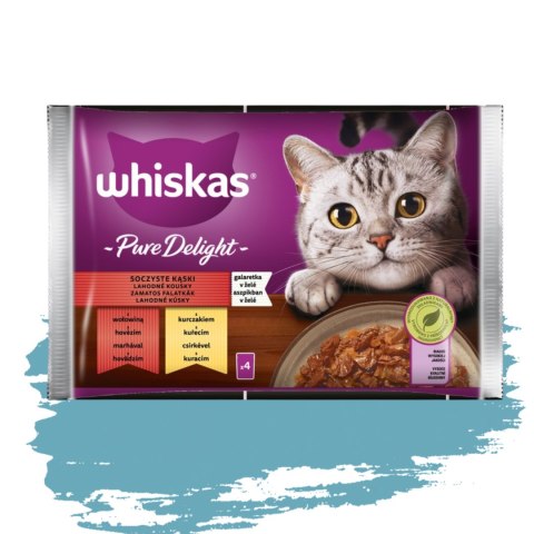 WHISKAS PURE DELIGHT MOKRA KARMA DLA KOTA 4X85 G