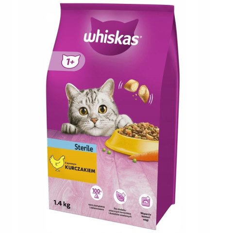 Whiskas Zestaw Karm dla Kota 4x1,4kg 4 Smaki Adult + Sterile