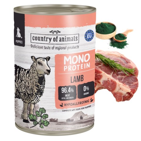 Wiejska Zagroda Country of Animals Dog Puppies Wet Food Monoprotein Lamb 400g