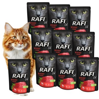 ZESTAW DOLINA NOTECI Rafi Cat mokra karma dla kota 10X300g wołowina