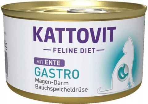 ZESTAW KATTOVIT GASTRO układ pokarmowy KACZKA puszka dla kota 12X85g