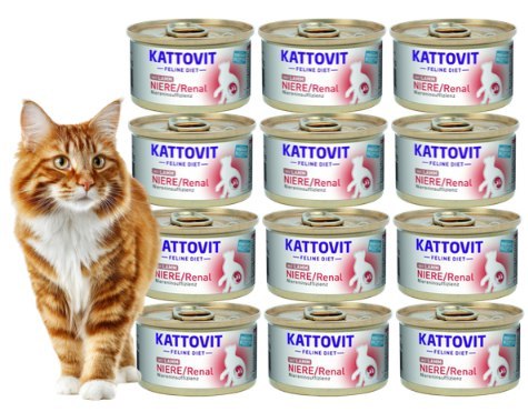 ZESTAW KATTOVIT NIERE RENAL dla kotów z niewydolnością nerek PUSZKA 12x85G