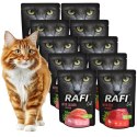 ZESTAW RAFI CAT 12x300 g - MIX SMAKÓW | ŁOSOŚ + WOŁOWINA | ulubione smaki