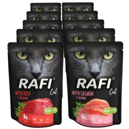 ZESTAW RAFI CAT 24x300 g - MIX SMAKÓW | ŁOSOŚ + WOŁOWINA | ulubione smaki