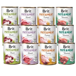 BRIT PATE MEAT 12X800 DUCK VENISON TURKEY BEEF
